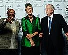 Archbishop Emeritus Tutu, Yolanda Kakabadse (President of WWF International) and Luc Hoffman (founder of WWF).